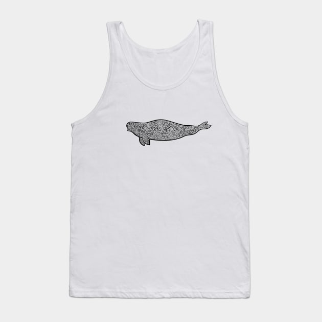 Beluga Whale Ink Art - cool animal design - white Tank Top by Green Paladin